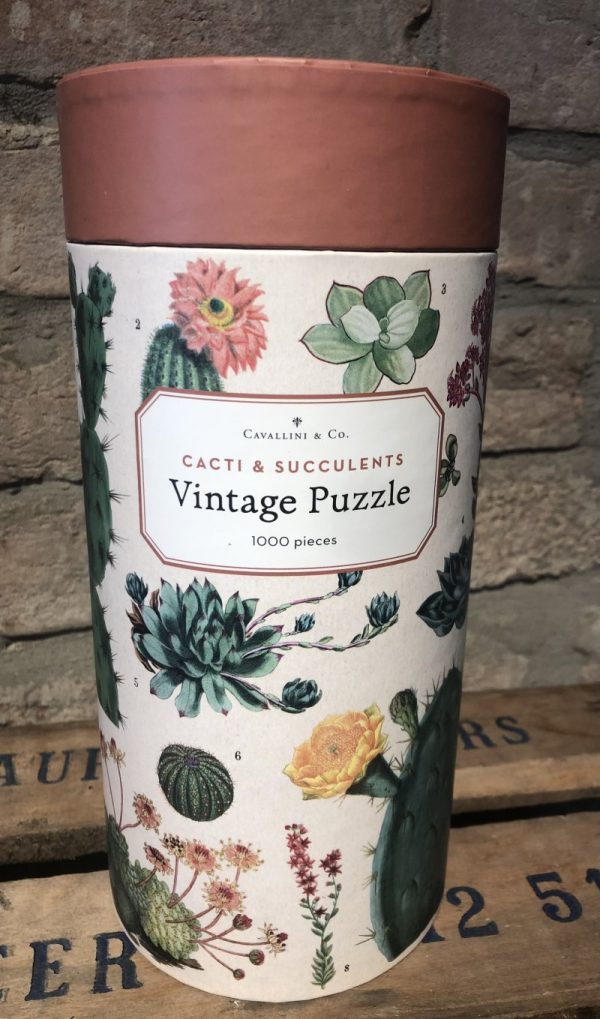 Vintage Puzzle cacti succulents