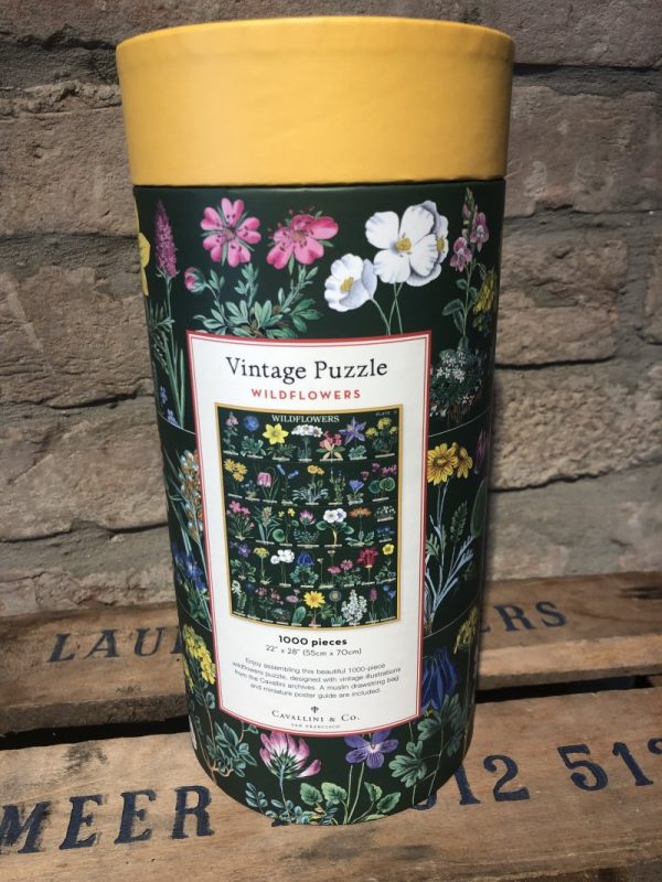 Vintage Puzzle wildflowers dunkel